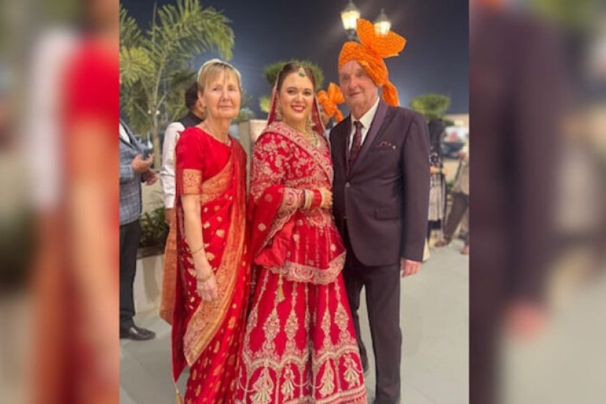 जर्मनी-की-एमिली-ने-ग्वालियर-के-छोरे-संग-लिए-सात-फेरे,-बारातियों-ने-जमकर-किया-भांगड़ा