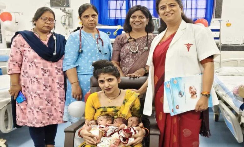 भोपाल-की-ज्योति-ने-4-प्रीमैच्योर-बच्चों-को-दिया-था-जन्म,-60-दिन-विशेष-इलाज-के-बाद-किया-गया-डिस्चार्ज
