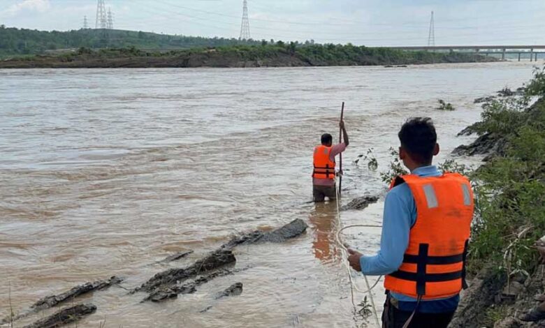 एसडीईआरएफ तथा होमगार्ड की टीम ने सोन नदी में फसे गोवंश को सुरक्षित नदी पार कराया
