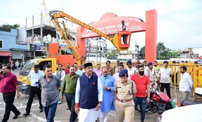 मंत्री-सारंग-ने-किया-अशोका-गार्डन-दशहरा-मैदान-का-निरीक्षण