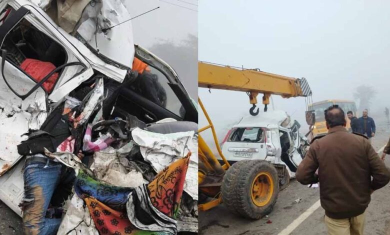 ग्वालियर-में-दर्दनाक-हादसा:-बरेठा-टोल-प्लाजा-के-पास-ट्रक-कार-टक्कर,-छात्र-समेत-4-की-मौत